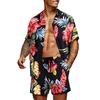 Bedruckte Hemd-Sets für Herren, hochwertige Modetrend-Shorts, lässige Blumen-Tops im hawaiianischen Stil
