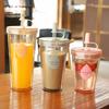 Insulated Style Water Bottle for School Drinking Straw Cup, Portable Leak-proof PC Bottle, Durable Reusable Cup Milk Tea Anti-fall Students And Office