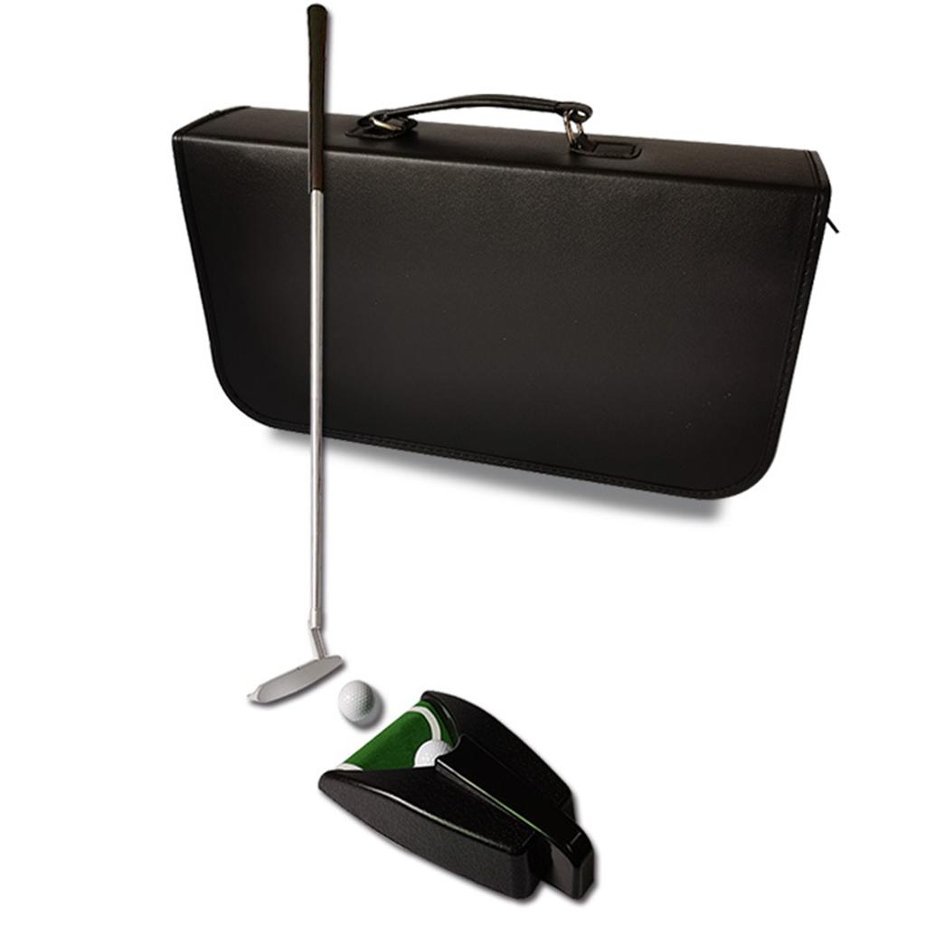 Golf Putter Travel Practice Putting Tool Right Hand Push Rod Aluminium Alloy Golf Rod with Ball Return System Carry Bag