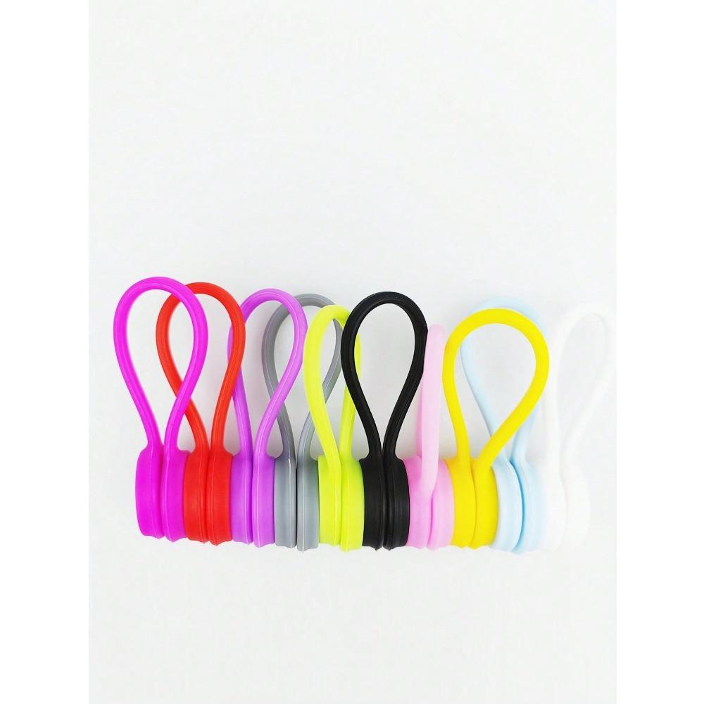 Magnetic Cable Organizer, Reusable Silicone Cable Ties, Twist-Tie Cable Management for Bundling and Organizing Items, Refrigerator Magnet Cable Wrap