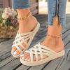 Sommer Elegante Runde Kopf Hohl Flache Bequeme Freizeitschuhe Damen