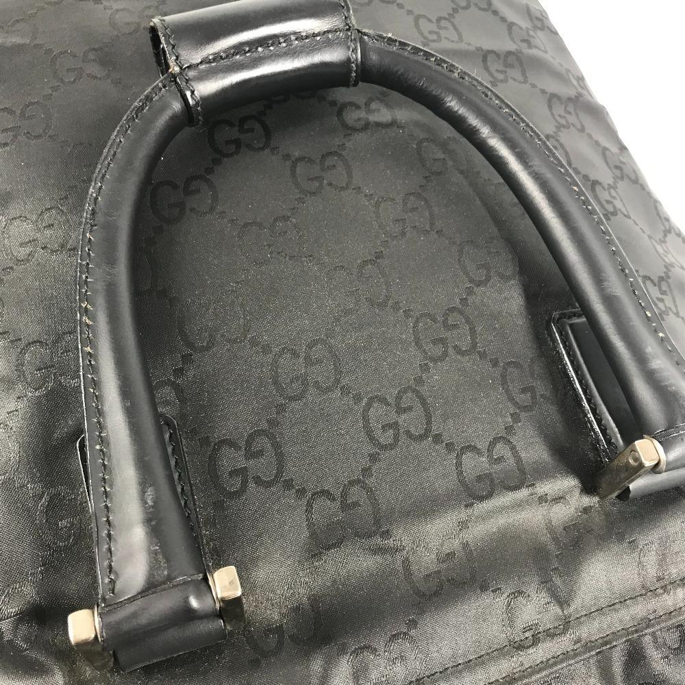 GUCCI 012-0380 Logo GG Vertical Tote Bag Hand Bag Nylon Black