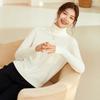 Women's Pure Wool Half-High Neck Knit Sweater - Solid Color, Warm Autumn/Winter Pullover