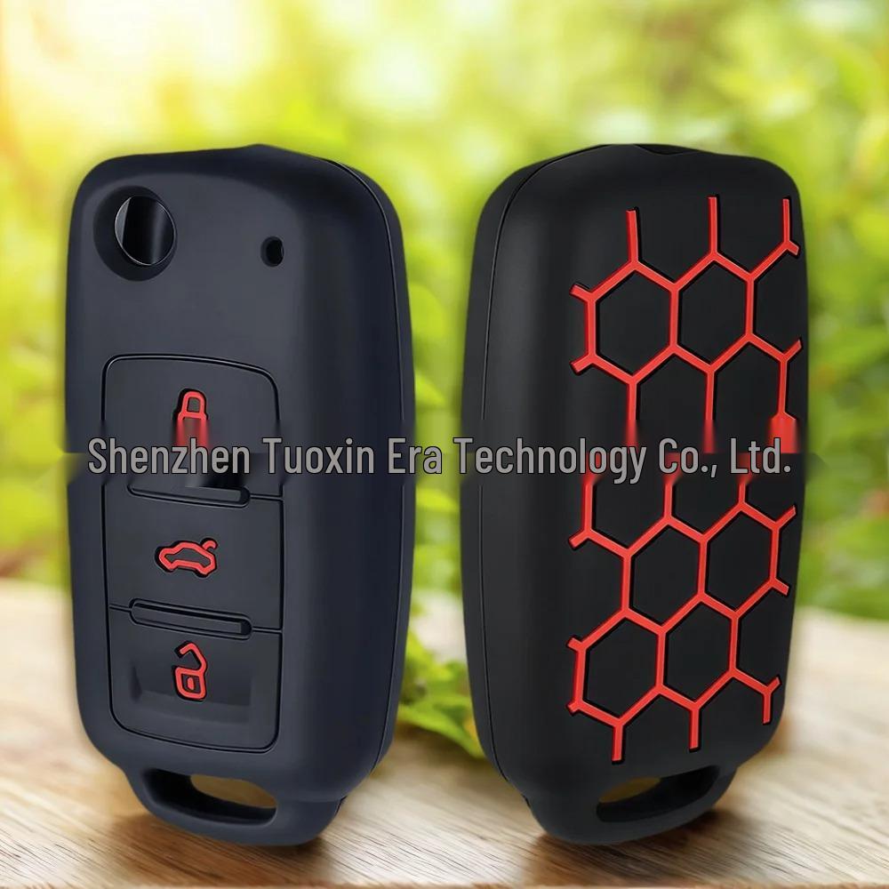 Volkswagen Silicone Key Cover for Jetta, Bora, Sagitar, Lavida, Golf 6, Tiguan, Santana Remote красный