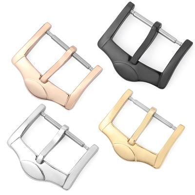 Cataramă de ceas din oțel inoxidabil, periată la mijloc, 14mm 16mm 18mm, argintiu, aur roz, negru, închizătoare pentru curea de ceas, accesorii pentru ceas