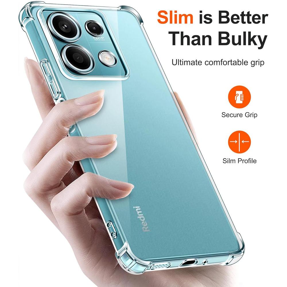Silný nárazuvzdorný silikonový průhledný kryt na telefon pro Xiaomi Redmi Note 13 5G 13 Pro 4G 12 5G 11S 4G 10 Pro Ochranný zadní kryt