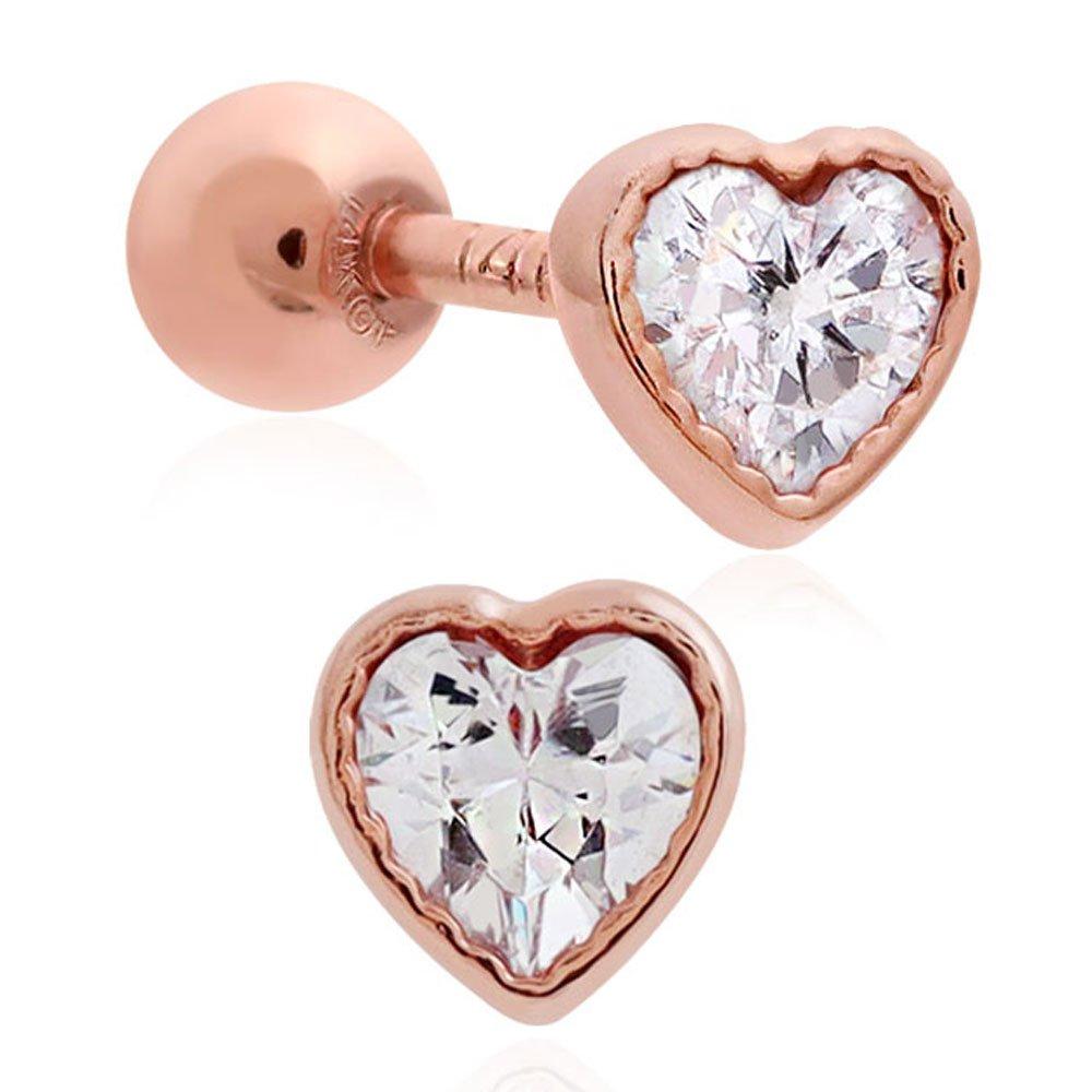 [1+1] 14K Gold-Filled Pin Lovely Heart Piercing (Single Side Sold)