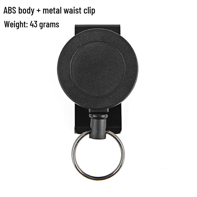 Retractable Stainless Steel Anti-theft Keychain with Metal Buckle and Wire Rope