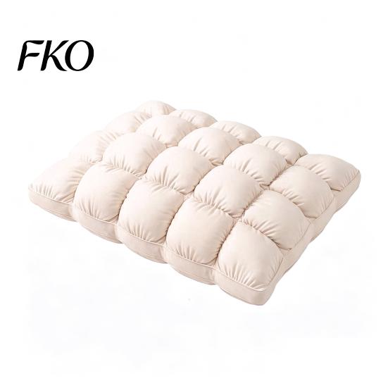 Ventilated Sleep Pillow Puff Cooling Pillow, Soft Breathable Quilted Sleeping Machine Warm Night Washable, Fluffy Cloud-like for Side And Back розовый