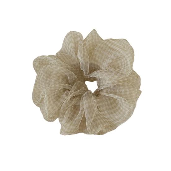 Hair Tie for Women, High Elastic Mesh Fabric Hair Rope, Plaid Pattern Lightweight Soft Half-Tied Updo Ponytail Holder, Korean Style Hair Accessory