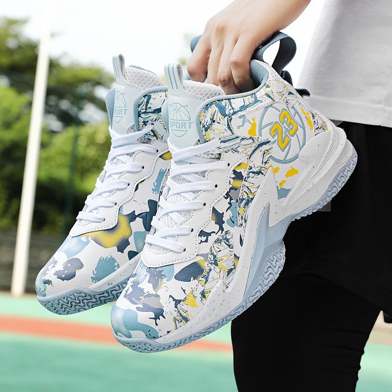 Fashion 2024 New Basketball Shoes No. 23 Letter Fashion Four Seasons Popular Men's Practical Basketball Shoes High Top Sports Shoes Tren