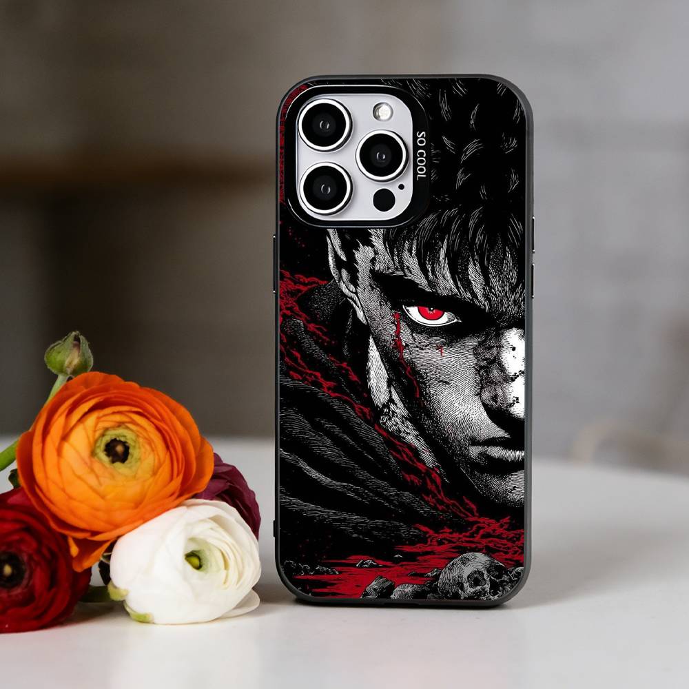 Anime B-Berserk Phone Case For iPhone 17,16,15,14,13,12,11 Plus,Pro Max,XS,Colorful Silver Phone case Funda Cover iPhoneXSMAX