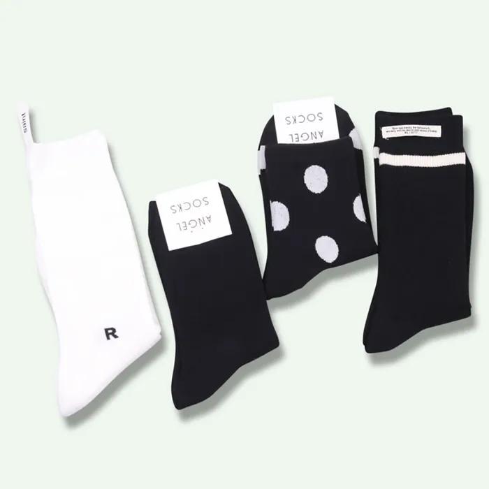 SET005-Monopop Daily Black Polka Dot SOCKS Gift Set of 4 Pairs