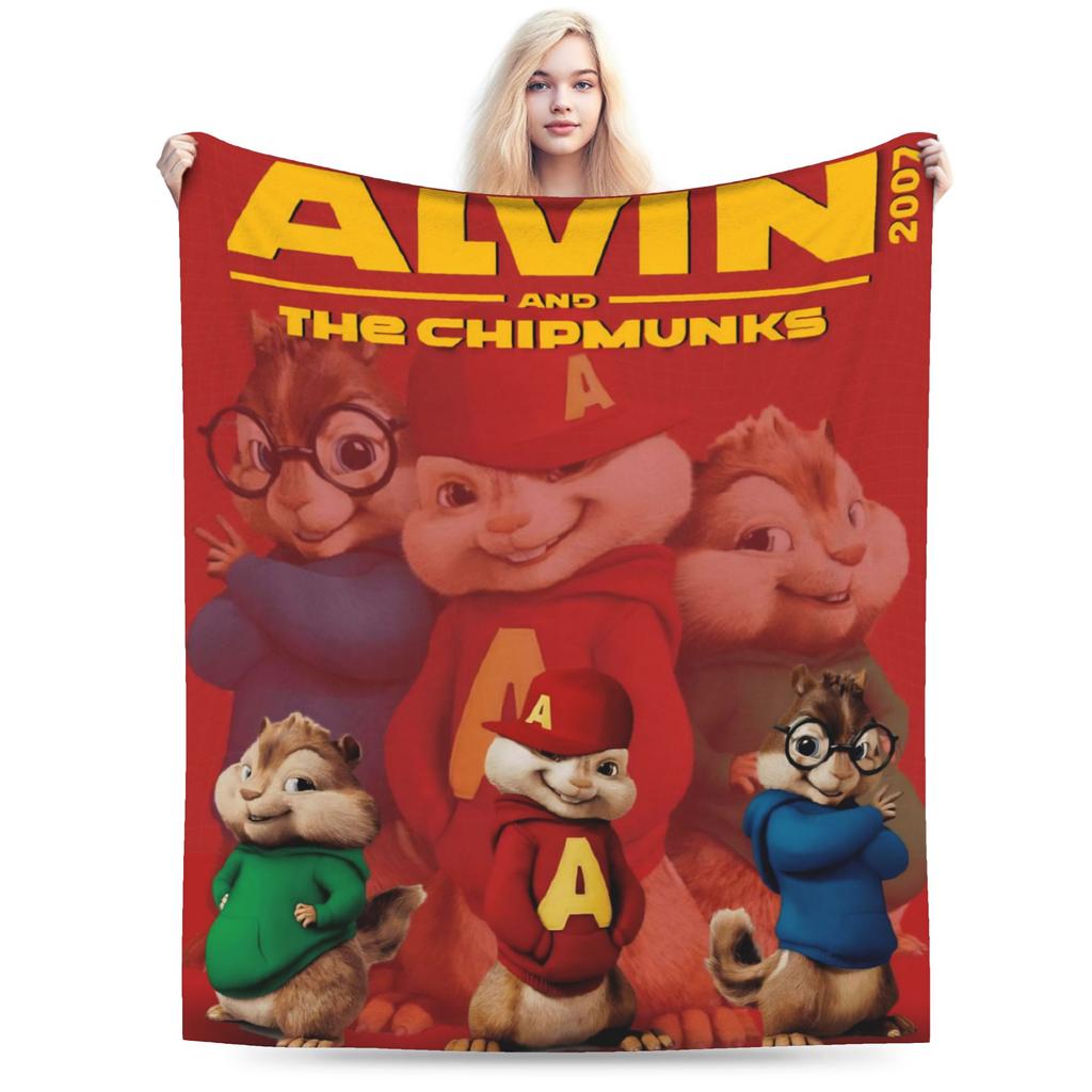 Super měkká deka Alvin a Chipmunkové Prémiový flanelový fleece Lehká přikrývka Teplé plyšové deky pro všechna roční období
