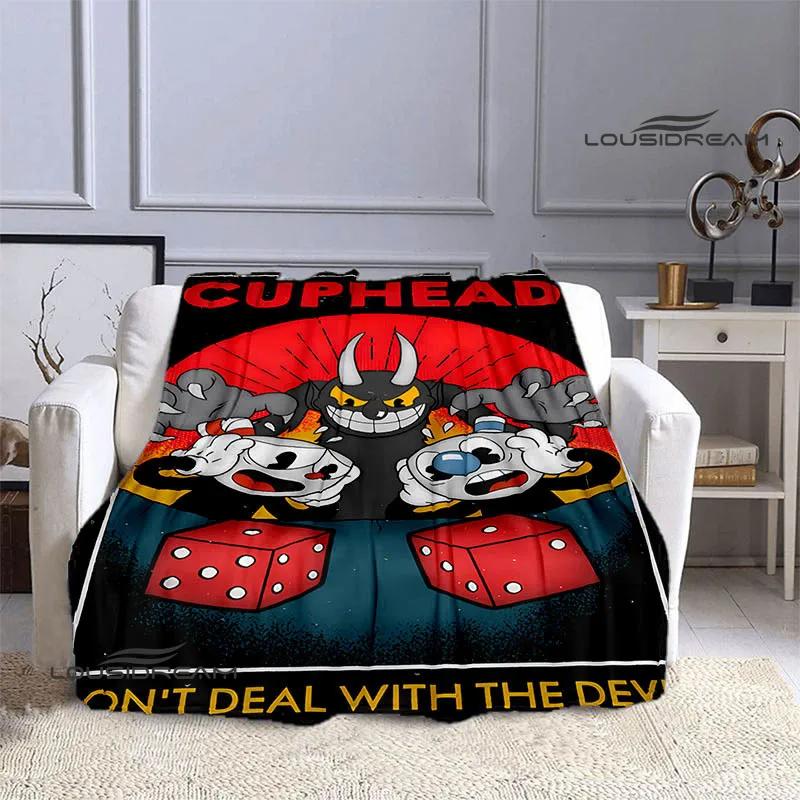 Cuphead cartoon printed Blankets Picnic blanket Fashion bed linings Flannel Warm Blanket Soft Comfortable Blanket Birthday Gift