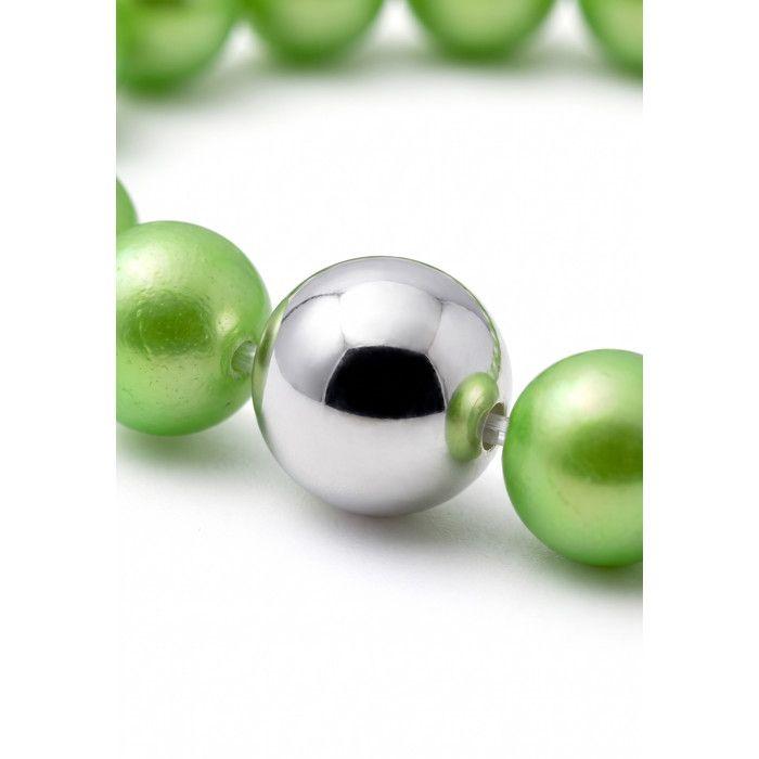 Pearls & Colors - Bracelet - Genuine Round Freshwater Cultured Pearls 5-6 Mm Tonic Green - Elastic Cord - Women's Jewelry