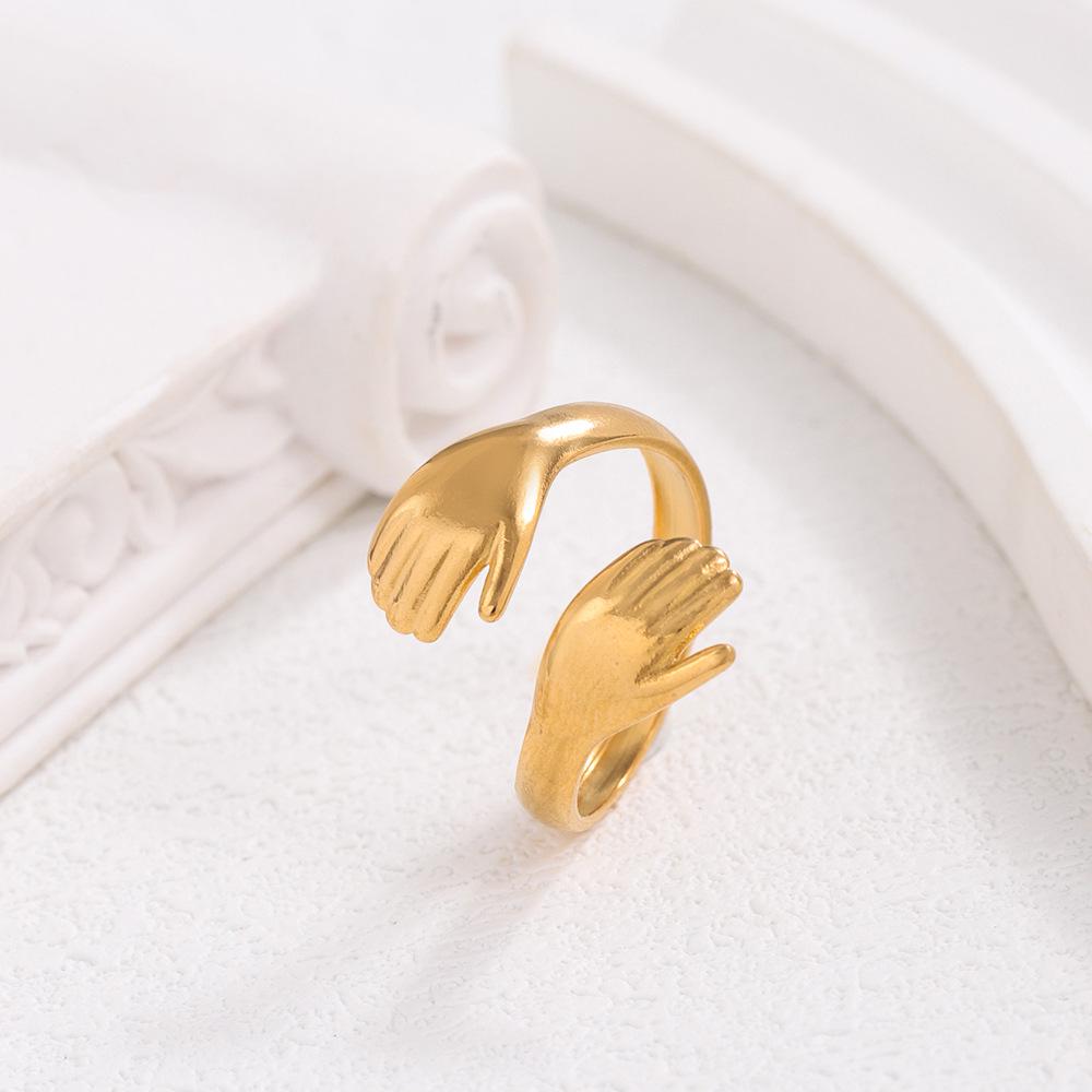 „Herzförmiger Smiley-Ring aus Titanstahl im europäischen und amerikanischen Stil – lichtechter, modischer Damenschmuck“