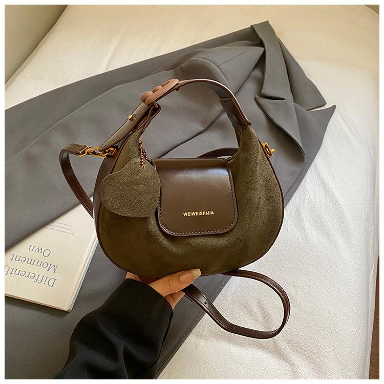 

Ретро маленькая сумка, ручная сумка-полумесяц, сумка-кроссбоди для поездок на работу, сумка-пельмень на одно плечо и подмышку зелёный