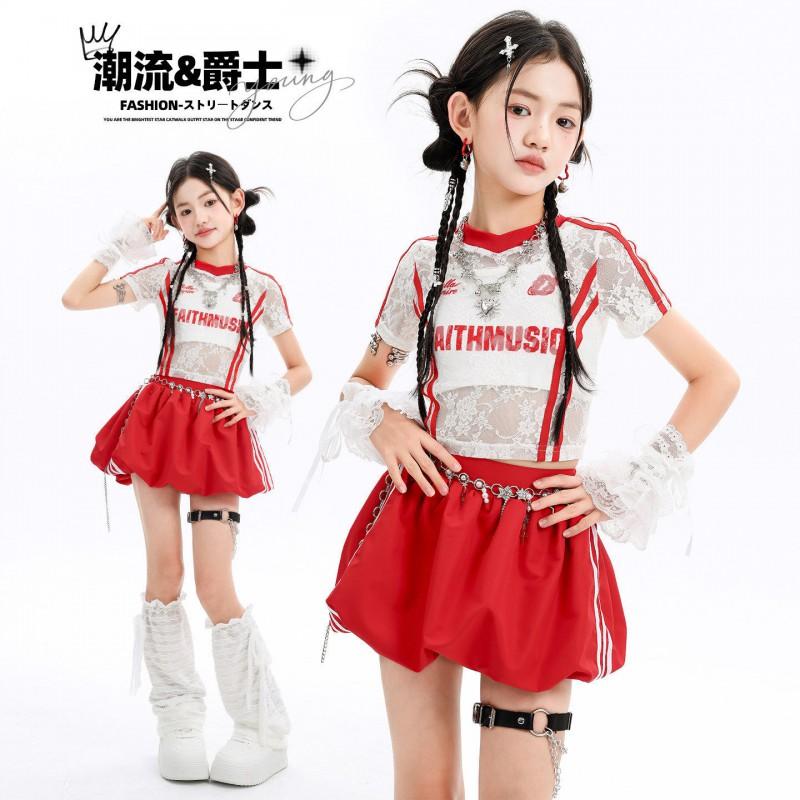 Girls Jazz Dance Costume Kids Stage Performance Outfit Trendy Fashionable