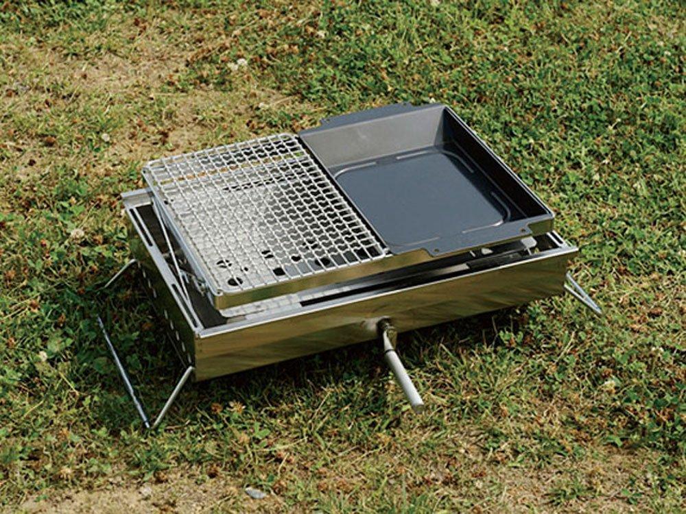 Snow Peak Bonfire Stand Grilled Ami Stainless Steel Half PRO Camping Outdoor S-029HA [For 1-2 People]
