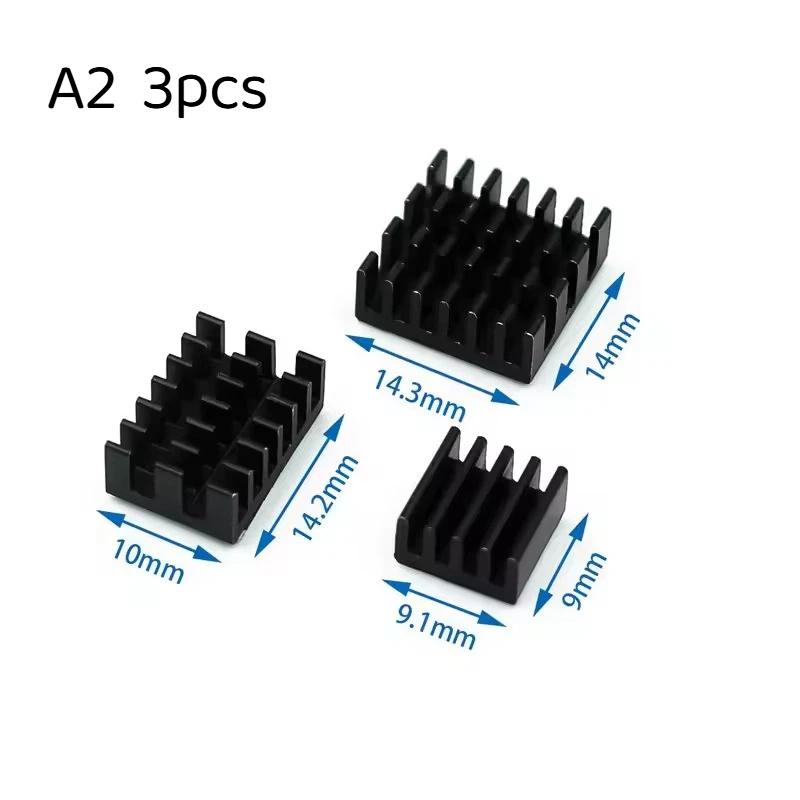 For Raspberry Pi 4 Heat Sink 3Pcs Raspberry Pi 4B Aluminum Heatsink Radiator Cooling Kit Cooler For Raspberry Pi 4 Model B