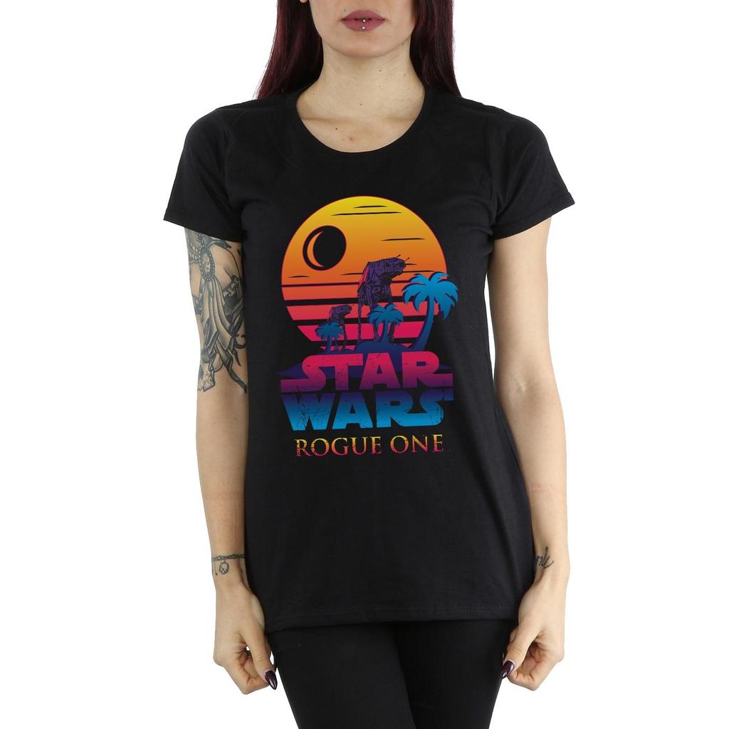 Star Wars Womens/Ladies Rogue One Logo Sunset Cotton T-Shirt
