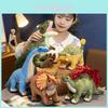 Adorable Realistic Plush Dinosaur Toy Tyrannosaurus And Velociraptor For Kids Gifts