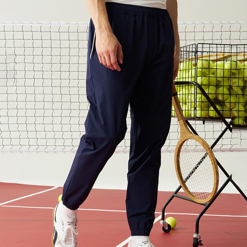 Reebok Solid Color Versatile Fashion Comfortable Woven Mid-Rise Casual Pants Men bottoms Navy-Blue 24FRC633MGN2