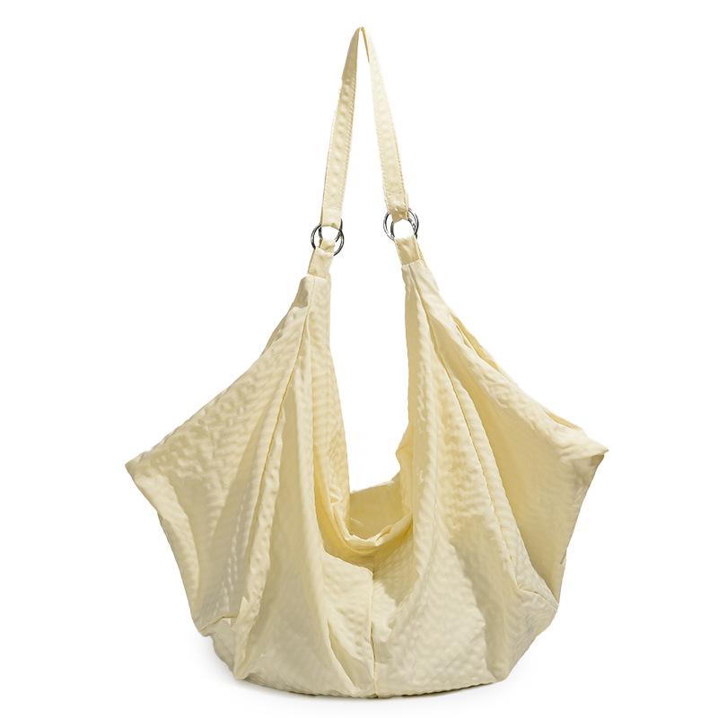 Relaxation anti-splashing casual shoulder bag large capacity simple plaid literary messenger bag flow versatile dumpling bag