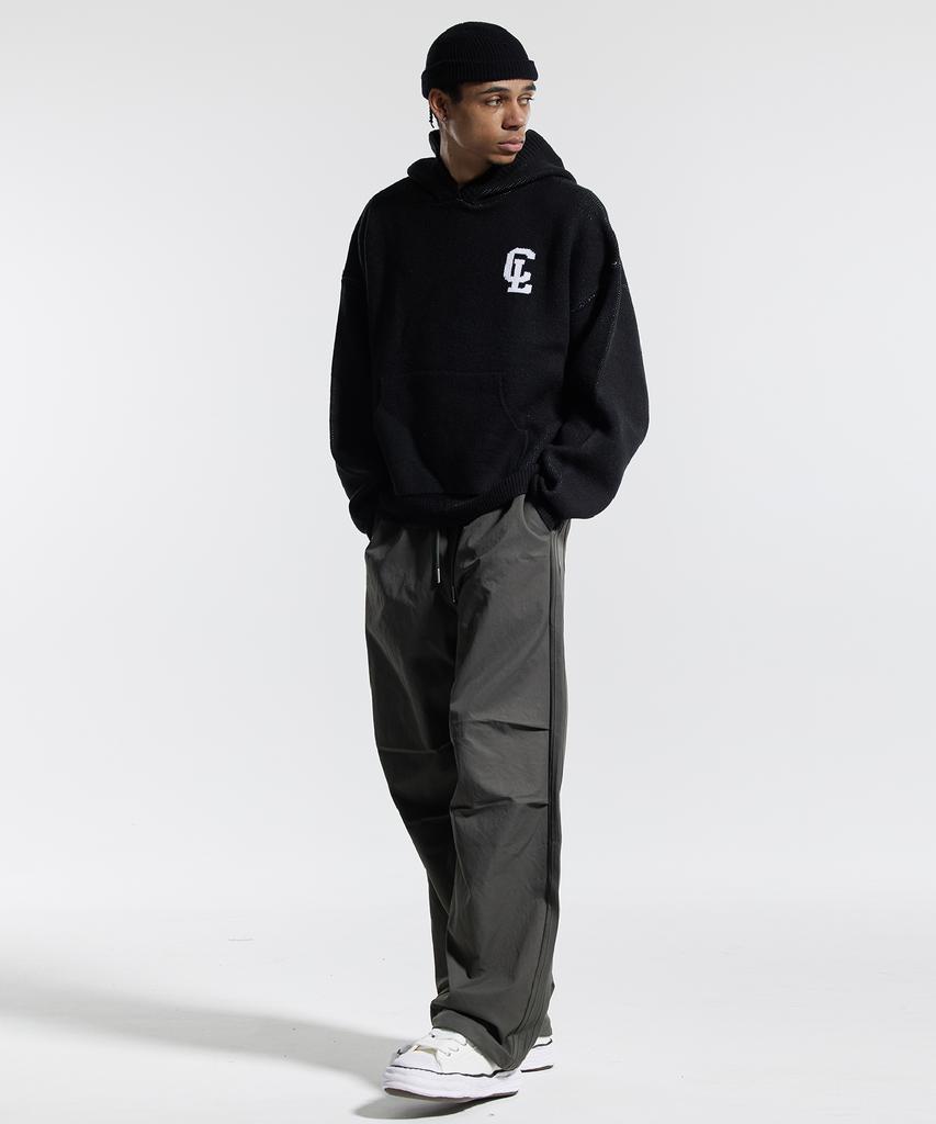 CREAM SODA LAB Cl Washed Graphic Jacquard Hoodie Knit Black
