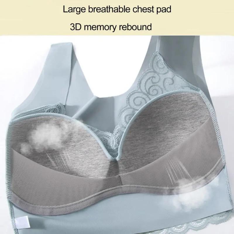 Reggiseno da Donna con Spalline Larghe in Pizzo Senza Cuciture Morbido Traspirante Stile Canotta Reggiseno Imbottito Push Up Reggiseni Elasticizzati Biancheria Intima da Donna