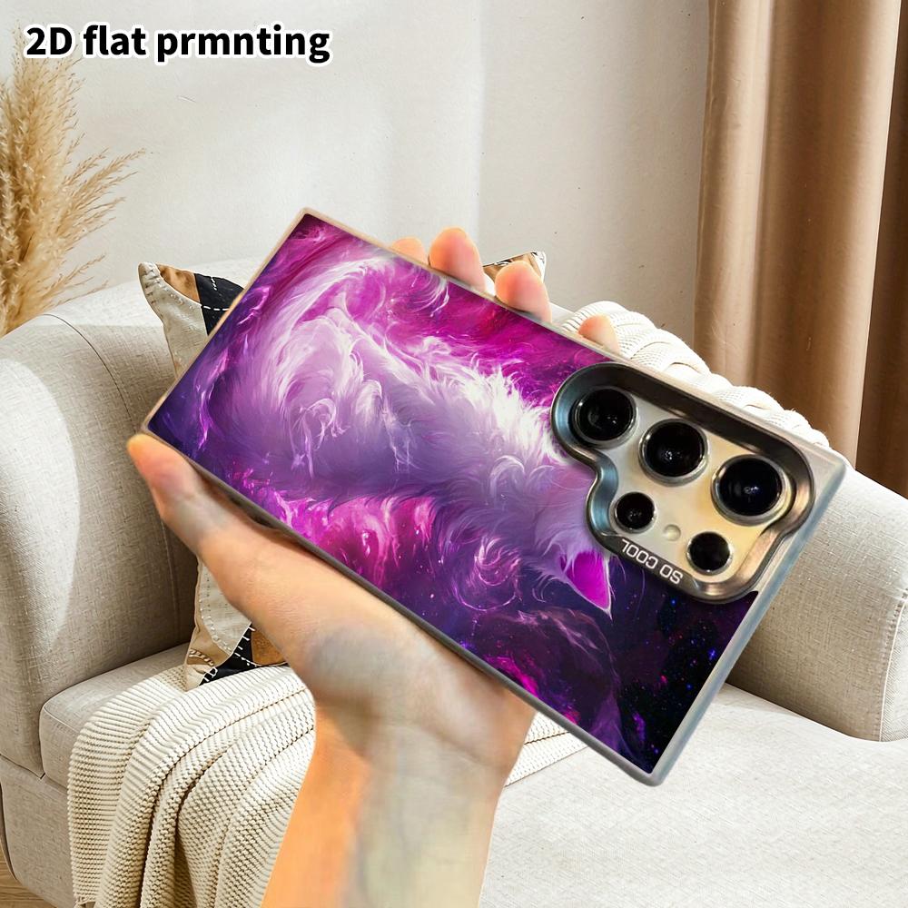 Phone Case: 2D Flat Samsung Galaxy A34 A35 M05 M06 S20 S22 S21 FE Plus 5G Protective Case, Couple Style, Nebula Long-Haired White Cat, Christmas and H