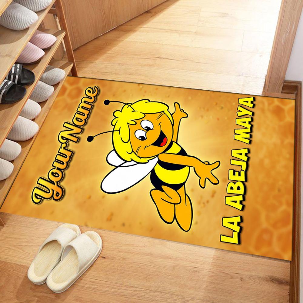 Biene Maja Personalized Text Floor Mat Perfect for Kitchen Dining Room Bedrooms Game Room Anti-slip Rug Office home decor Best for Christmas
