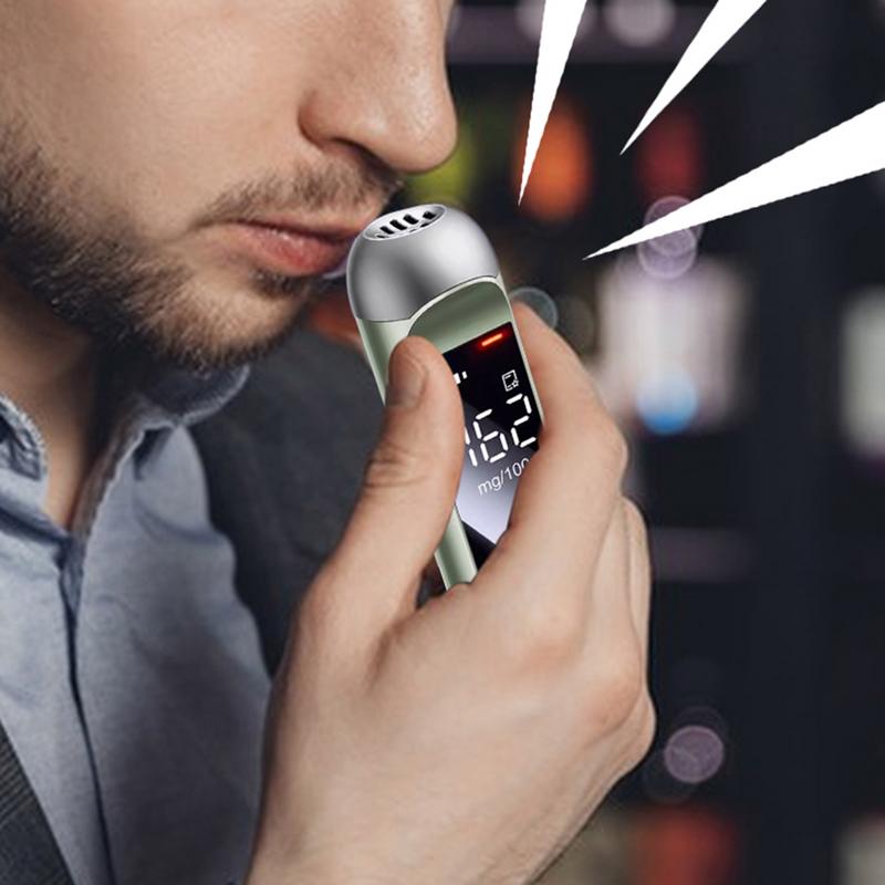 Pocket Breathalyzer Breath Alcohol Detector LED Display Alcohol Tester Hand Held Accurate Alcohol Breath Test Tool for Personal