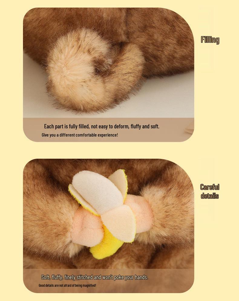 Golden Gorilla Monkey Plush Toy - Zodiac Gift with Banana