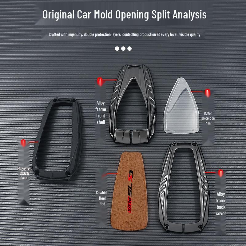 Changan CS55 PLUS Key Case: 2nd/3rd Gen Blue Whale Edition, Three-Button Protective Shell for Men & Women