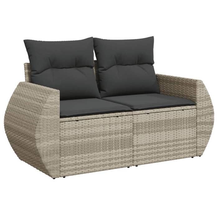 VidaXL Salon de Jardin avec Coussins 10 pcs, Canapés avec Dossier, Ensemble de Meubles, Mobilier de Terrasse Patio, Gris 3221871