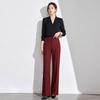 Burgundy Women's Long-Sleeved Suit Set: Elegant One-Button Formal Wear for Office, Luxury Style for Spring and Autumn