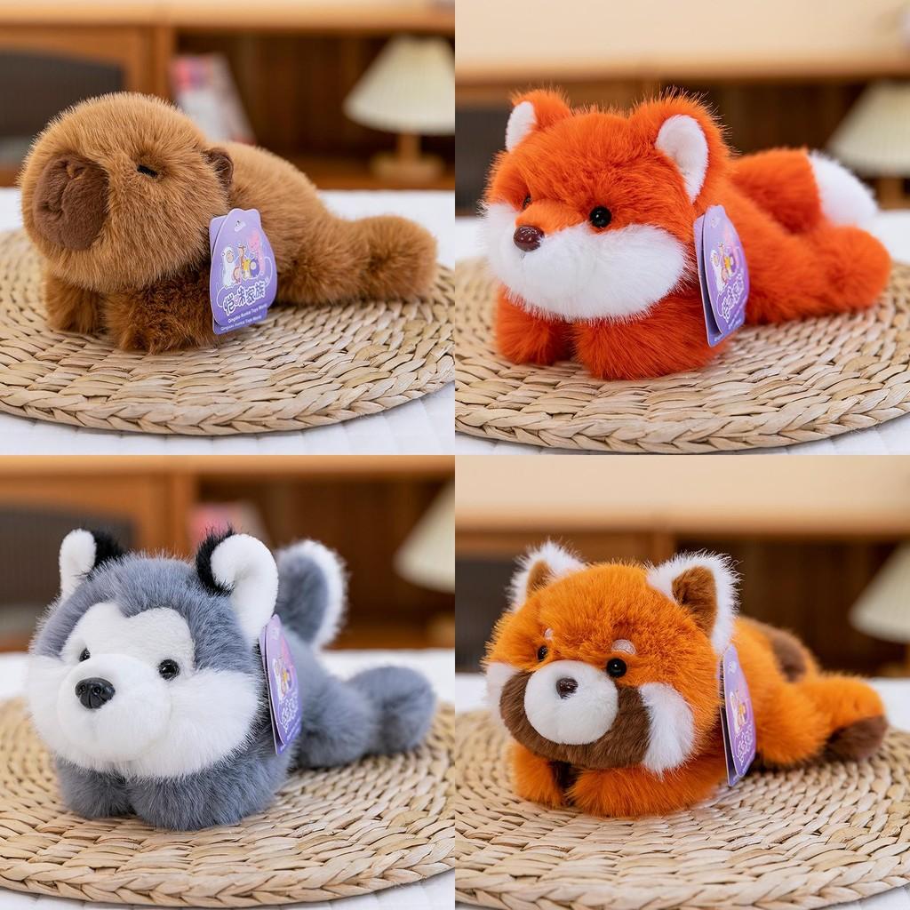 Sloth Capybara Husky Fox Raccoon Animal Plush Toy Doll Kids Room Gift Decoration