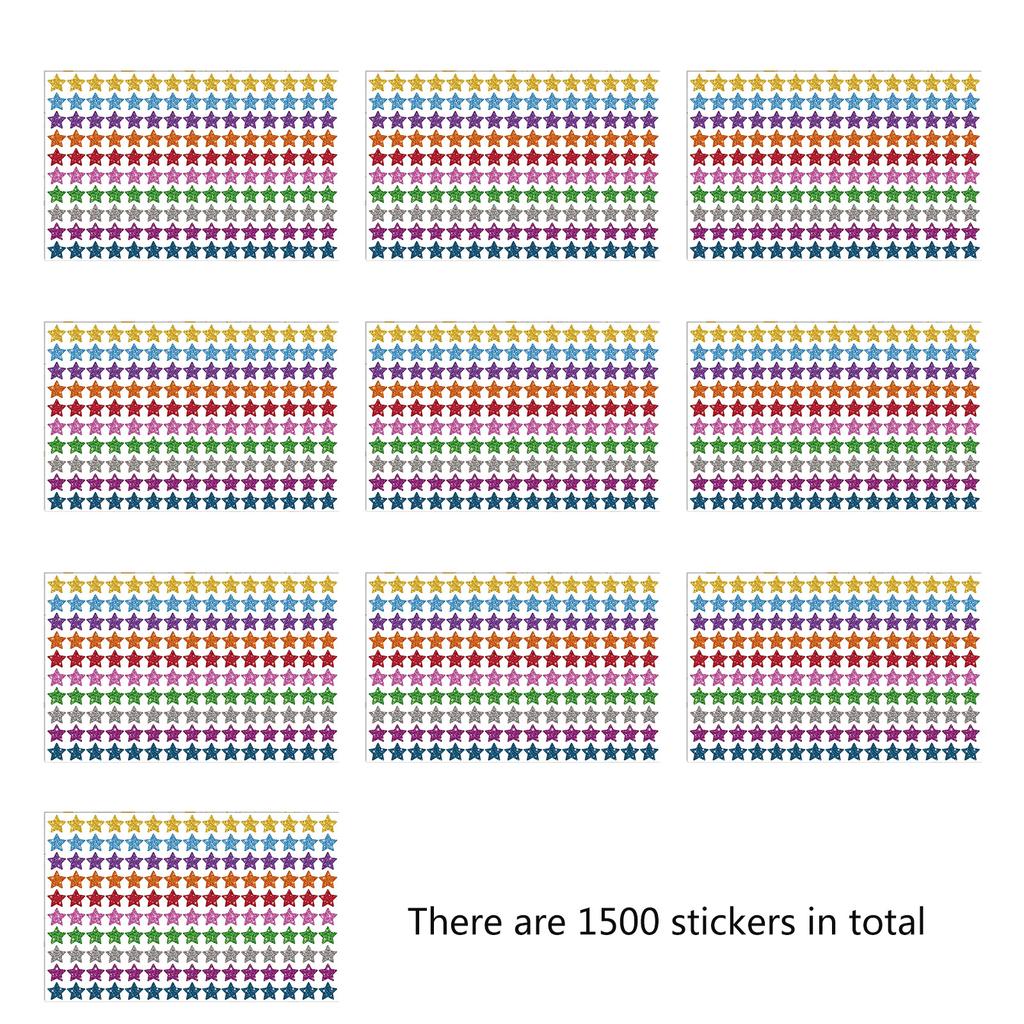 1500PCS Child Reward Stickers Motivational Stickers for Child Teacher Classroom Behaviour Reward Sticker Star Decals