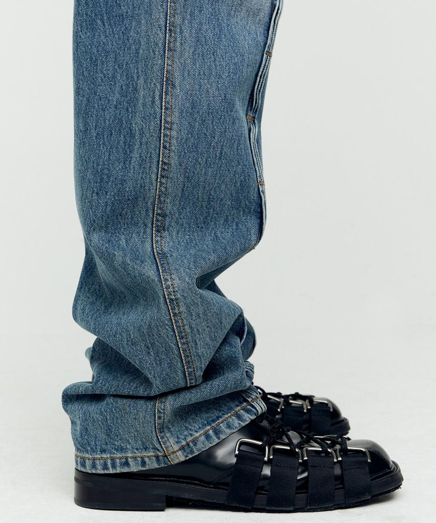ADSB ANDERSSON BELL Wave Wide Leg Jeans Apa682M(Washed Blue)