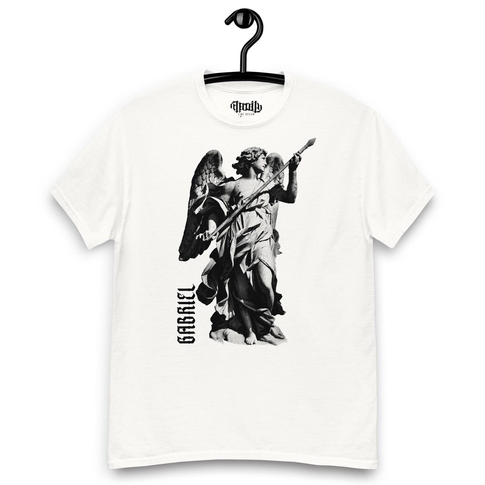 Saint Gabriel T-shirt, Angel and archangel T-shirt - Unisex heavy cotton tee for religious friend. Birthday gift M