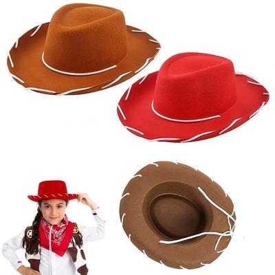 Funny Cowboy Accessory Cowboy Hat Performance Adjustable Cowgirl Hat Cosplay Costume Prop Dress-up Felt Princess Hat Birthday