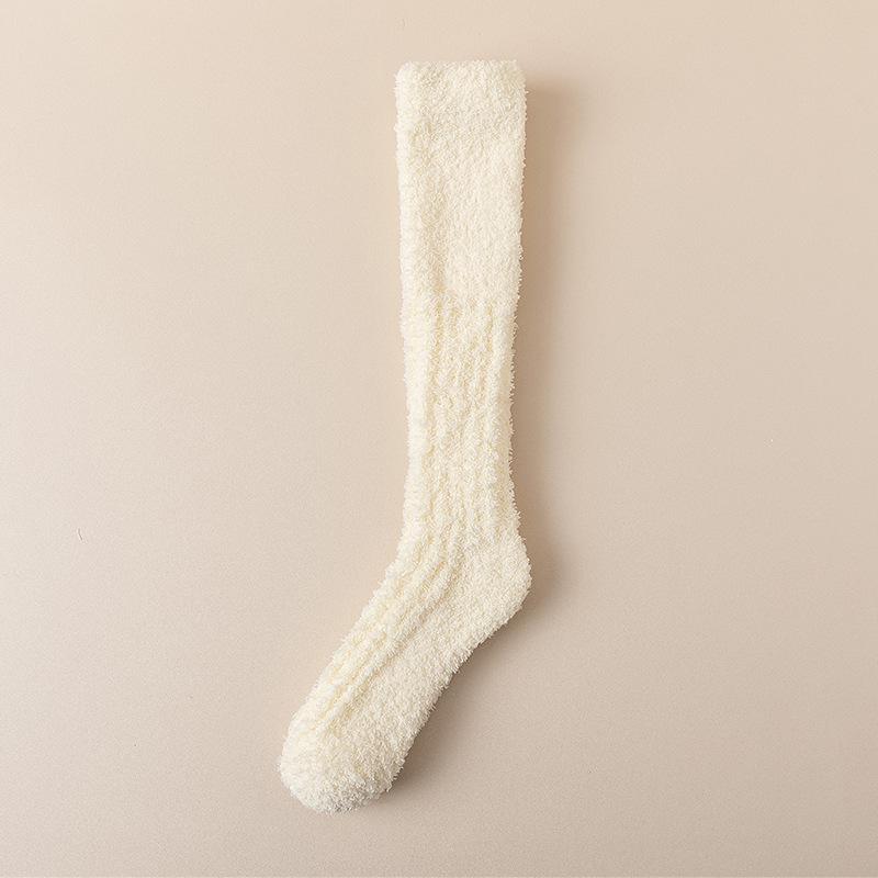 Couple's Coral Fleece Winter Socks: Thick, Velvet-Lined, Cozy Home Sleep Socks for Calf Warmth