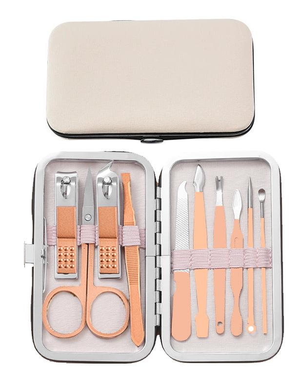 Rose Gold 18-Piece Stainless Steel Manicure Set - Nail Clippers & Art Tools