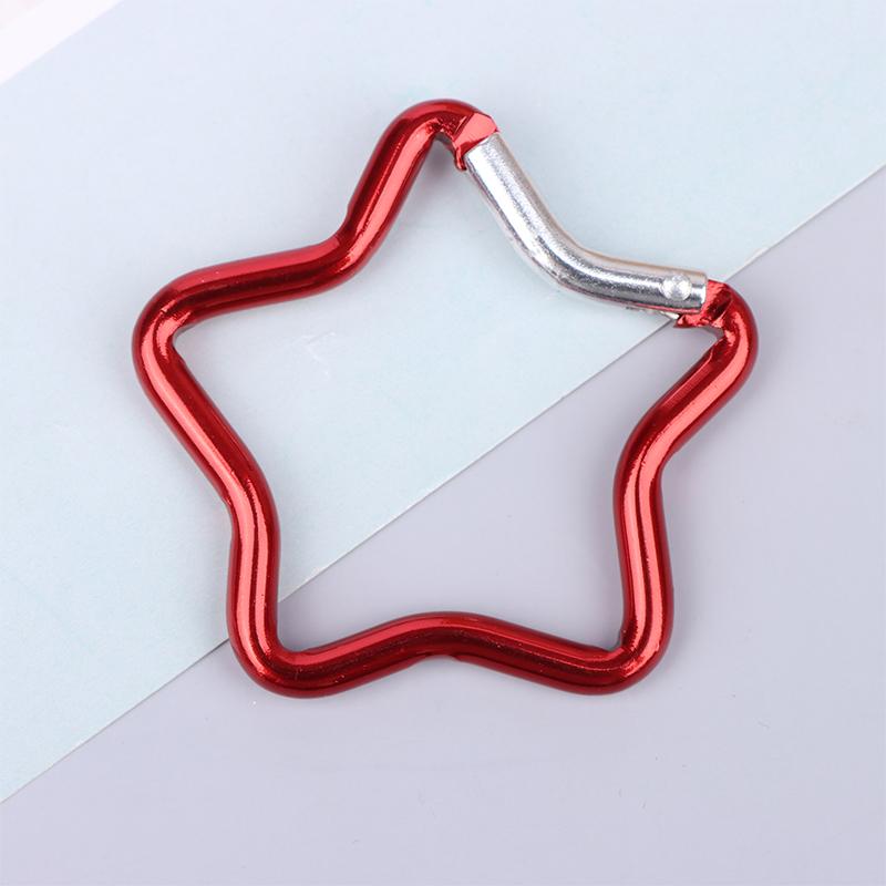 

Алюминиевый карабин в форме пятиконечной звезды, зажим для ключей, брелок для ключей на открытом воздухе, крючок для бутылки, подвесная пряжка красный