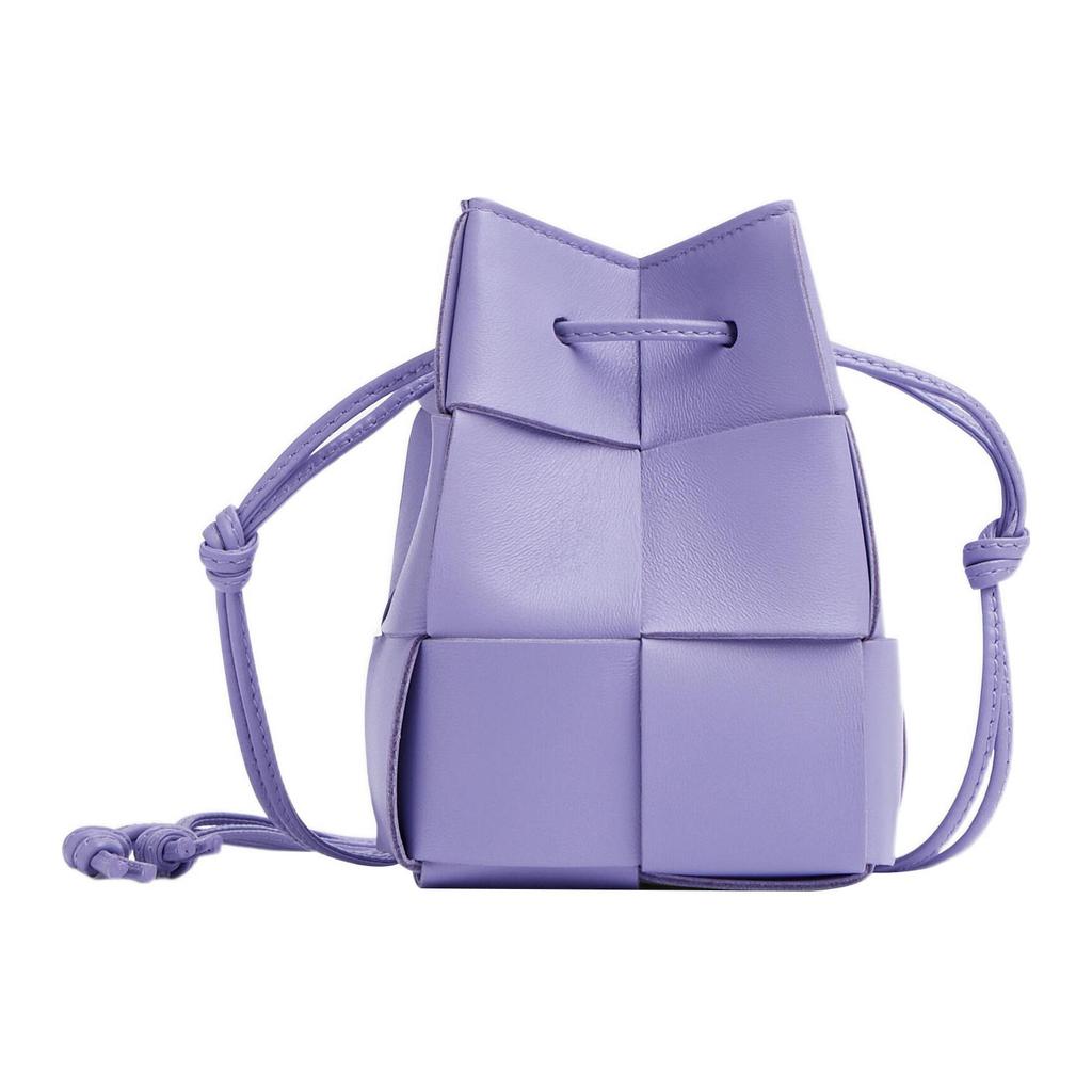 New Bottega Veneta CASSETTE Pillow Bag Sheepskin Bucket Bag, Shoulder Bag, Crossbody Bag Mini Women's Wisteria Purple 680217VCQC44215