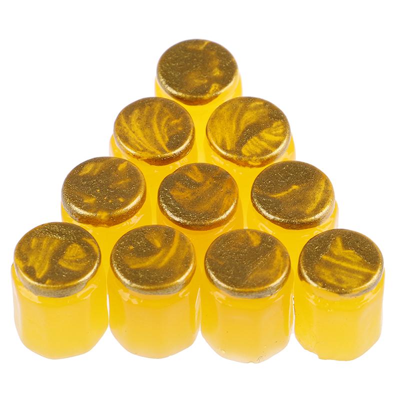 10 Adet Reçine Meyve Bal Çay Reçel Kavanozları Bardak Bebek Evi Minyatürü Bal Pomelo Çayı