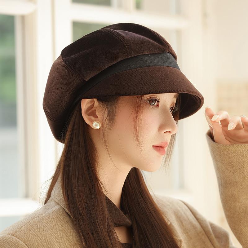 

Осенне-зимняя шляпа женский темперамент берет ретро маленькая шляпа художника повседневная универсальная восьмиугольная шляпа average size