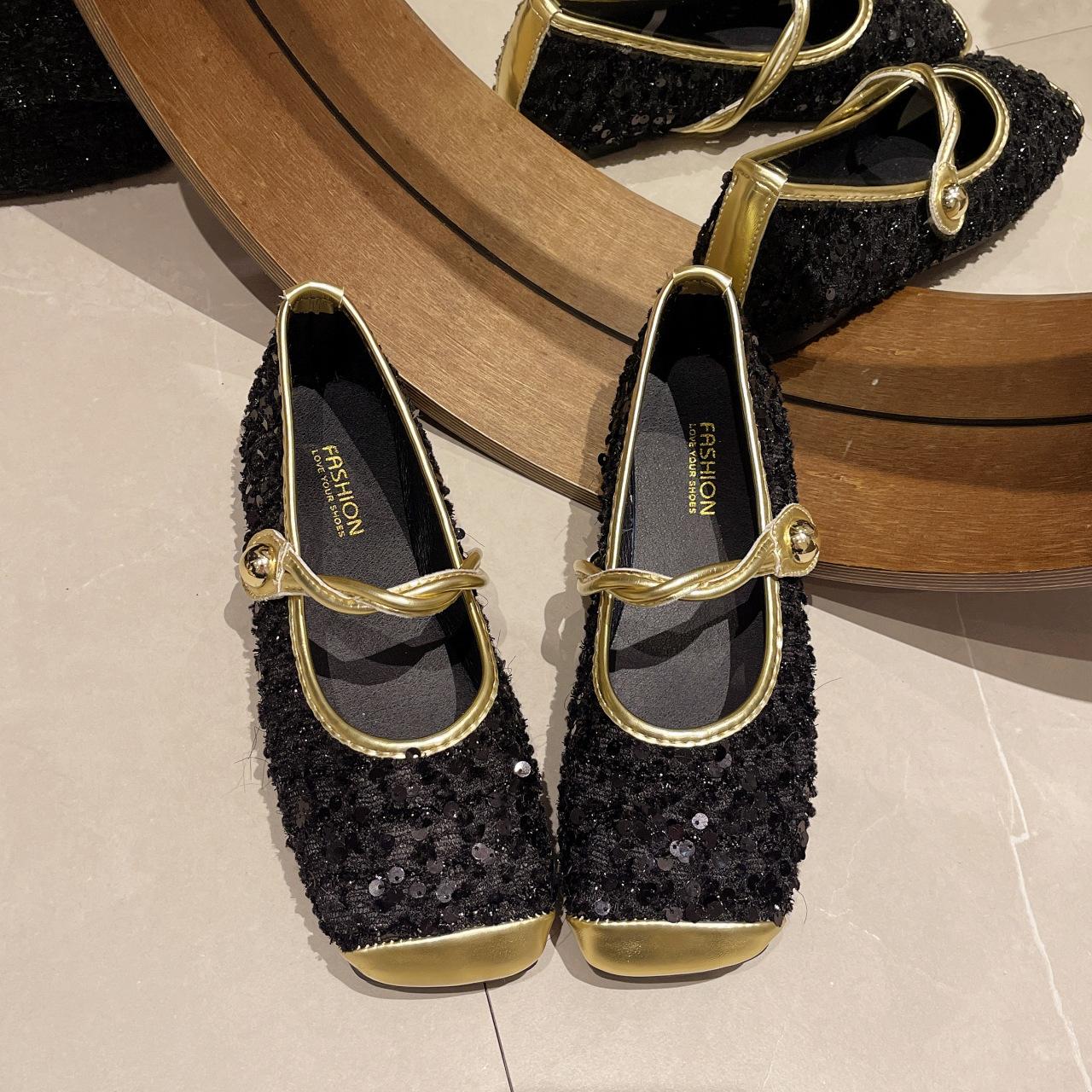 

Baotou cool slippers for women to wear 2025 new summer French small fragrant style with Mary Jane single shoes for women 35 чёрный